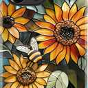 for iPhone 15 Pro Max Case - Wireless Charging Compatible - Dual-Layer Hard Shell + Silicone Cover - Shockproof Protective Phone Case with Stylish Designs for Women - Retro Sunflowers