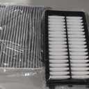 Comb Engine Cabin Air Filter Kit for Kia Carnival 3.5L 2026 2025 2024 2023 2022 (Except Hybrid) (Cabin Filters Located Rear under the Hood & Glove Box)
