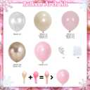 Dusty Pink Balloon Garland Arch Kit, Double Stuffed Pearl Pink White and Gold Balloon Large Clear Balloons for Girls Baby Shower Bridal Shower Wedding Birthday Party Decorations