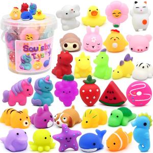 30 Pack Mochi Squishy Toys, Party Favors for Kids 4-8-12,Birthday Gifts Treasure Box Classroom Prizes Goodie Bag Stuffers, Mini Squishy Fidget Toys, Carnival Prizes in Bulk