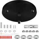 10 Inches Light Canopy Kit, Heavy Duty Replacement Ceiling Cover Plate & Mounting Hardware for 3-Light Cluster Pendant Lighting Fixture (Black)