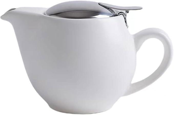 CNGLASS Small Glass Teapot with Stainless Steel Filter Lid,15oz(450ml) Glear Tea Kettle Stovetop Safe,Borosilicate Glass Tea Pots for Blooming and Loose Leaf Tea