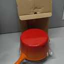 Enameled Cast Iron Sauce Pan, 2 Quarts Round Sauce Pot with Lid, Mini Dutch Oven Enamel Saucepan for Cooking Pasta Sauce, Marinate, Cook, Refrigerate and Serve, Flame Orange