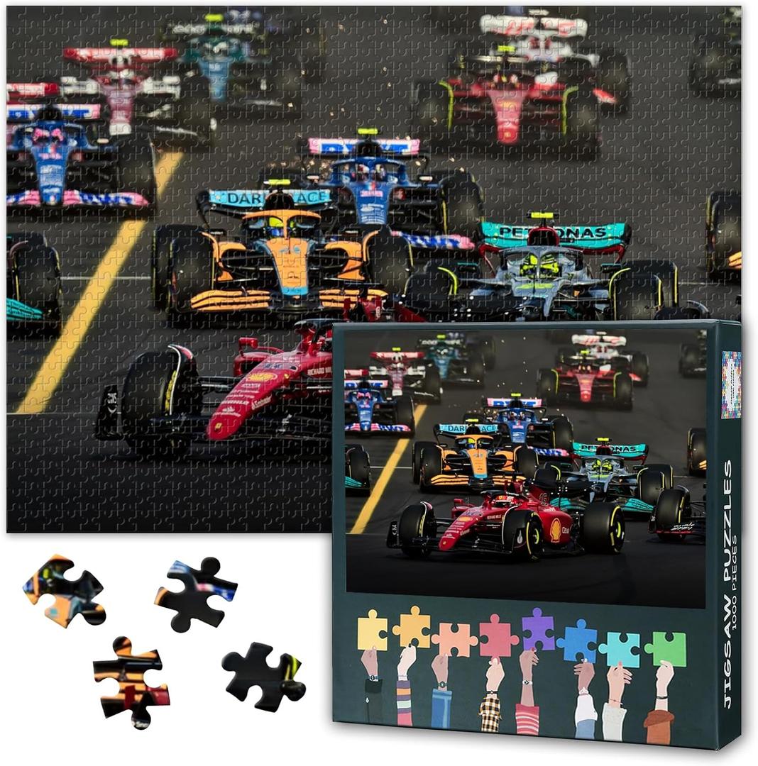 Racing Car Puzzles for Adults - Jigsaw Puzzles 1000 Pieces for Adults, 27.5x19.7 Inch Sports Car Art Difficult and Challenge Puzzle Game for Living Room Wall Decor