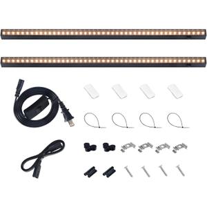 Barrina T5 Grow Lights for Indoor Plants, 2FT 20W (2 x 10W), Black Cover Plant Growing Lamp with Magnetic Installation, Full Spectrum Grow Light Strip with Separate Switch, Linkable, Yellow, 2 Packs