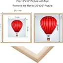 DABLUE 20x20 Frame 3 Pack Square 20 by 20 Picture Frames Display Pictures 16x16 with Mat or 20x20 Without Mat, Oak Wood Beige Photo Frames for Wall