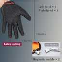 2Pcs Fishing Gloves with Magnet Release - Professional Anti-Slip Catch Fish Gloves,Puncture Proof Ice Fishing Glove for Handling,Catching,Cleaning,Hunting,Fisherman Fishing Accessories, S