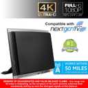 GE TV Antenna for Smart TV Indoor, HD Antenna, Supports 4K 1080p Signal Reception with Signal Amplifier, Free Local Channels, 48732