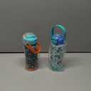 Kids Insulated Water Bottle with Pop-Open Straw & Spout 2-in-1 Lid, 18oz Leak Proof 18/8 Stainless Steel Vacuum Tumbler, BPA-Free Kids Cup For Travel School Boys Girls Toddler, Dinosaur & Monster Car