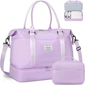 BAGAIL Travel Duffel Bag, Weekender Bags for Women, Overnight Gym Carry On Tote Bag with Wet Pocket, Hospital Mom Bag for Labor and Delivery - Extra Large Set, Purple BAGAIL Travel Duffel Bag, Weekender Bags for Women, Overnight Gym Carry On Tote Bag with Wet Pocket, Hospital Mom Bag for Labor and Delivery - Extra Large Set, Purple