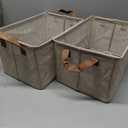 StorageWorks Storage Bins, Fabric Storage Bins for Shelves, Storage Baskets with Metal Frame, Closet Baskets and Bins with Handles, Brown and Beige, 2-Pack (14 " L x 10 " W x 8 " H)
