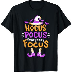 Hocus Pocus Everybody Focus Funny Halloween Costume Teachers T-Shirt,  2XL Woman