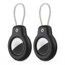 for AirTag Holder Case with Keychain, Air Tags-2 Pack for Apple Air Tag Holder with Wire Cable Lock Key Ring Chain Air Tagholder Accessories for GPS Item Tracker Kids,Keys,Luggage