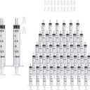 JOLLY PARTY 100 Pack 3ml Syringes with Caps, Mini 3cc Syringe Needleless, Small Oral Syringe with Tip Cap Individually Wrapped for Scientific Labs, Liquid Measuring, Pet Feeding, Oil & Glue Dispenser