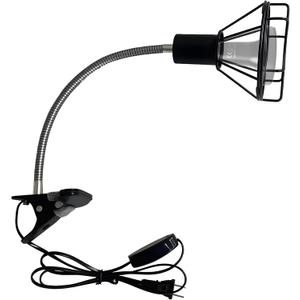 Reptile Heat Lamp Holder with Clamp, Ceramic Heat Emitter Fixture, Gooseneck for Terrarium, Lizard, Turtle, Bearded Dragon, 360-Degree Rotary Arm, High-Temperature Resistant, Maximum Load: 500W