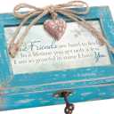 Cottage Garden True Friends Grateful Petite Locket Distressed Music Box, Blue