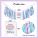 Mermaid One Year High Chair Banner - Under The Sea 1st Birthday Party Decorations, First Party Banner, Ocean Themed Highchair Garland, Under The Sea Photo Prop Cake Smash (Mermaid)