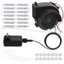 Kalolary 2.5A Replacement Air Blower for Inflatables, Inflatable Air Fan Blowers with 12v/3A Adapter & 14 White LED Lights, Halloween Christmas Inflatable Outdoor Decorations Fan Blower Set