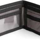 Ultra Slim Nylon Mens Wallet  Durable Bifold Wallets for Men with Money Compartments, ID Window and Card Holder - Premium Wallet for Protection - Travel Safe Men's Wallet - Grey