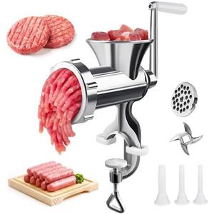 Meat Grinder Manual Mincer - Manual Meat Grinder Sausage Maker Table Mount Pork Mincer Sausage Stuffer Funnel-cjff1