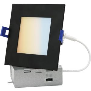 Sunlite 87805 LED 4-Inch Recessed Slim Downlight Fixture, 12 Watts (65W=), 700 Lumens, Indoor & Outdoor, Color Selectable 27K/30K/35K/40K/50K, 90 CRI, 120V, Dimmable, ETL Listed, Matte Black, 1 Pack