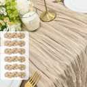 6 Pack Cheesecloth Table Runner, 10FT 35x120 inch Nude Table Cloth, Boho Rustic Gauze Dusty for Baby Shower Decorations, Mothers Day, Bridal Shower, Wedding, Thanksgiving, Christmas, Birthday Decor
