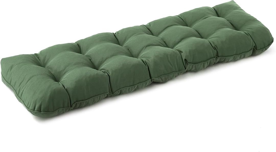 IPYNBAP Outdoor Bench Cushion, 59x18x5 Inch, Water-Resistant Bench Cushion for Outdoor/Indoor Furniture, Patio Bench Seat Cushion, Fade Resistant Outdoor Cushions for Porch Swing Couch, Dark Green