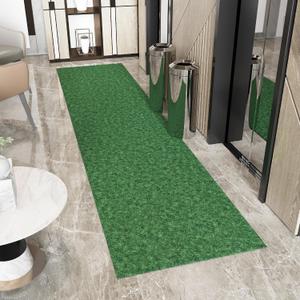 Ottomanson 2' x 15' Hallway Runner Extra Durable Non-Slip Rug Mat for Indoor & Outdoor Use - Ideal for Kitchen, Entryway, Patio & Garage - High-Traffic Carpet, Green