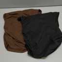 SOLY HUX Women's 2 Piece Tank Top Asymmetrical Neck Twist Ruched Sleeveless Going Out Tops (Medium, Black and Brown)