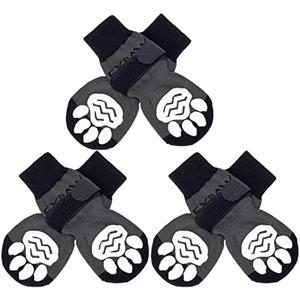 EXPAWLORER 6PCS Anti-Slip Dog Socks to Prevent Licking Paws,Dog Shoes for Hot Pavement,Best Paw Protector Traction Control on Hardwood Floor,Dog Booties for Puppy Senior Dogs, S