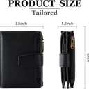 Airkit Small Wallet Women RFID Blocking Soft Leather Bifold Compact Card Holder Wallet for Women with Zipper Coin Pocket 4 ID Window