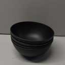 40 OZ Unbreakable Cereal Bowls with Lids, Wheat Straw Bowls Set of 4 with Unique Pattern, Reusable Plastic Bowl for Cereal, Soup, Salad and Ramen, Indoor & Outdoor Essentials, Black