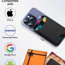 TopMade Phone Card Holder, Premium Leather Phone Wallet Stick on, Stronger 3M Adhesive Credit Card Holder for Back of Phone Case, iPhone, Samsung, and Android, RFID Blocking, Fit 4 Cards, Black