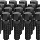 Dynofit M12x1.5 Lug Bolts Compaible with BMW, 45mm Shank Extended Aftermarket ET Wheel Bolts for E82 E88 E91 E92 E93, 12x1.5 Conical Seat Shiny Extended Wheel Studs for 20mm Spacer