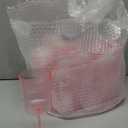 Ciaell 12 PCS Pink Plastic Ribbed Wine Glasses - 10 OZ Plastic Square Wine Glasses with Stem - Disposable Champagne Cups for Parties & Weddings & Easter