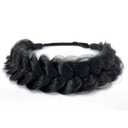 TOECWEGR Synthetic Hair Braided Headband Classic Chunky Wide Plaited Wedding Fluffy Braids Wig Women Girl Beauty Accessory