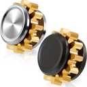2 Pieces Copper Gear Metal Spinner Toy Small Fidget Toy Solid Metal Brass Gear Mini Steel Bearing for Adults Copper Design Boredom Killing Time Toys(Black, Silver, Gold)