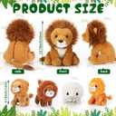 Honoson 5 Pcs Lion Plush Set 14 Inch Large Lion Stuffed Animal with 4 Cute Babies in Back Soft Cuddly Plushie for Boys Girls Birthday Favors Gifts Party(Classic Style)