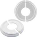 Piutouyar White Split Ceiling Medallion, 2 Pcs 10" OD x 4" ID PU Ceiling Light Covers Plate Molded Fixtures Round Medallions for Light Fixtures and Ceiling Fans Medallion
