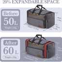 SHOWKOO Duffle Bag for Travel 60L Expandable Canvas Travel Bag Durable Vintage Weekender Overnight Carry On Bag for Men(Dark Gray)