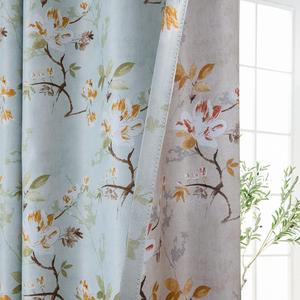 Double Sided Floral Blackout Curtains for Bedroom Print Aqua Green Vintage Flower Room Darkening Window Drapes Set for Living Room 84 Inches Long 2 Panels (Front ( Green Color)/Back ( Coffee Color))