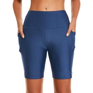 HODOSPORTS Women's 3''/5''/7''/9'' Swim Shorts UPF 50+ High Waisted Board Shorts with Pockets Liner Quick Dry Swimsuit Bottom (XX-Large, Navy)