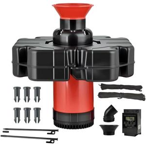 Floating Pond Fountain Aerator w/Timer, Stainless Steel Pond Aeration Pump