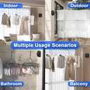 Retractable Clothesline Indoor & Outdoor, 16.2 Ft Non-Sagging Stainless Steel Laundry Washing Line with Wall Mounted Heavy Duty Design, Space-Saving Clothing Drying Rack (1, Black)