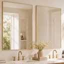 2-Pack 24x36 Inch Brushed Gold Rectangular Bathroom Vanity Mirrors