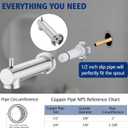 Slip on Extra Long Tub Spout with Diverter Universal Tub Diverter Spout for 1/2" Copper Water Pipe, Brushed Nickel