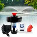Pond Fountain Aerator 750W, 1HP 15000 GPH Floating Aerating Pump with Stainless Steel Body, 120ft Power Cord & Multifunctional Timer for Small & Large Ponds & Lakes (120V)