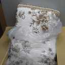 Oversized King Bedspreads 128x120 Extra Wide - Garden Floral Farmhouse Reversible California King Quilt Set Oversized, 3-Piece Lightweight Thin Comforter Coverlet Set, Cal King, Brown/White