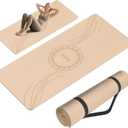 Large Yoga Mat Thick, 76"x32"x0.31"Wide POE Exercise Mat with Non-Slip Surface & Carry Strap, Anti-Tear Workout Mat for Yoga, Pilates, Fitness