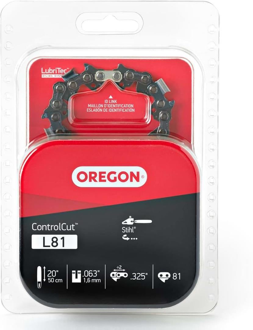 Oregon Chainsaw Chain for 20" Bar, .325" Pitch, .063" Gauge, 81 Drive Links